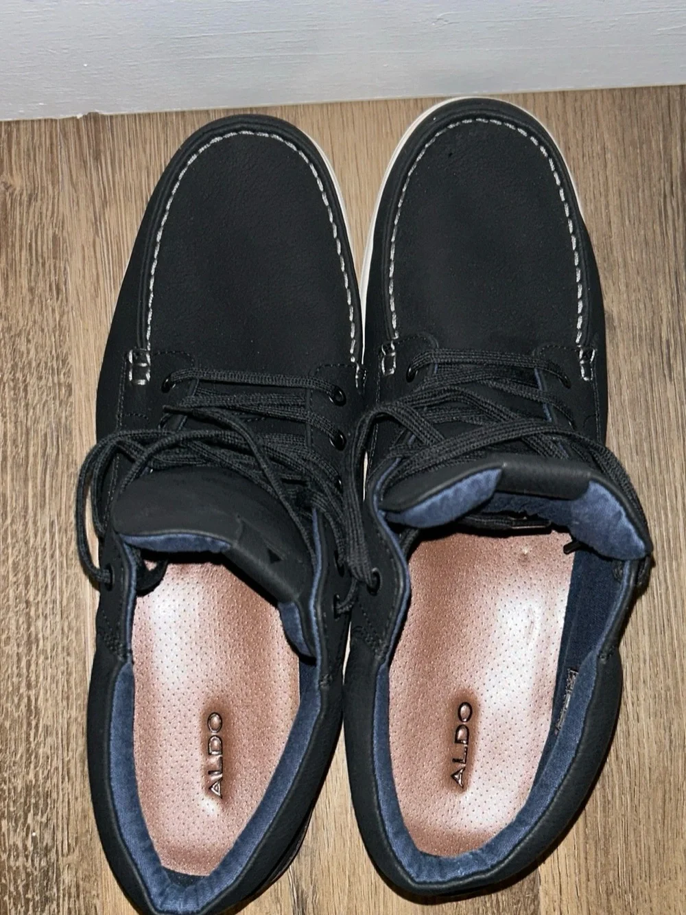 Aldo men’s size 12Black Chukka Boots with White Accented Sole
